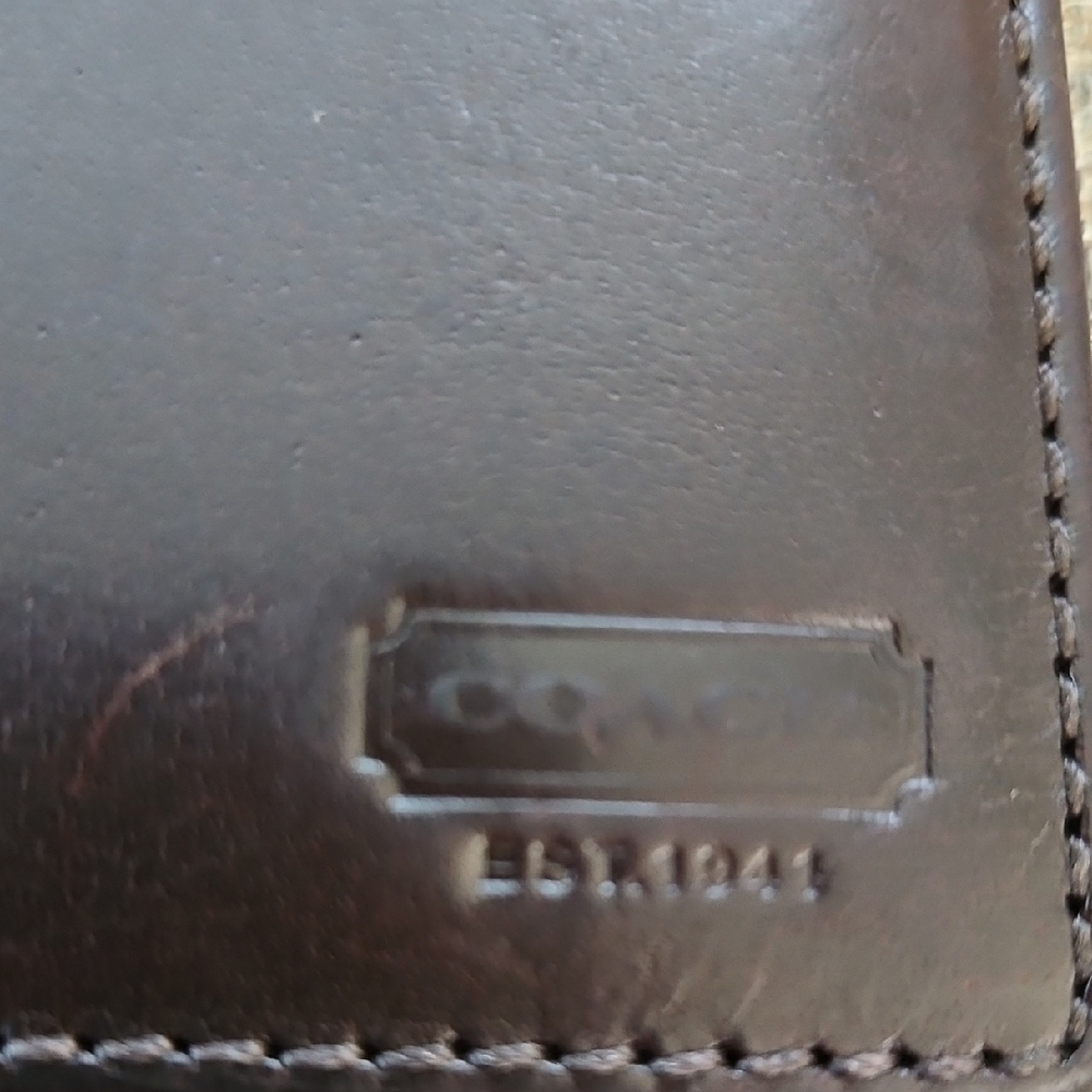 COACH BROWN LEATHER WALLET - Picture 6 of 6